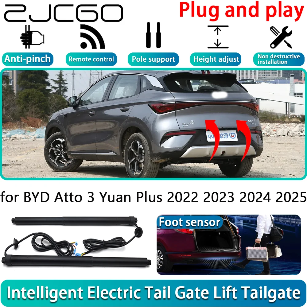 

ZJCGO for BYD Atto 3 Yuan Plus 2022 2023 2024 2025 Car OEM Electric Powered Tailgate Power Liftgate Automatic Tailgate System