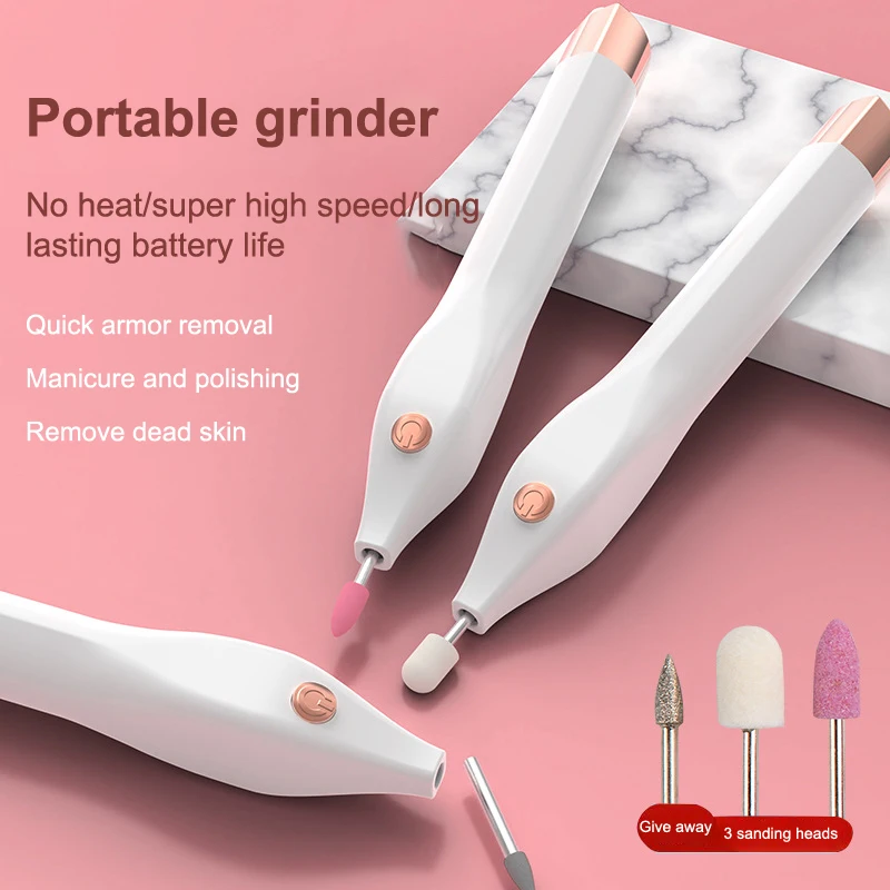 Electric Sanding Machine Nail Polish Drill Machine Portable Mini Electric Manicure Art Pen Tools For Gel Remover