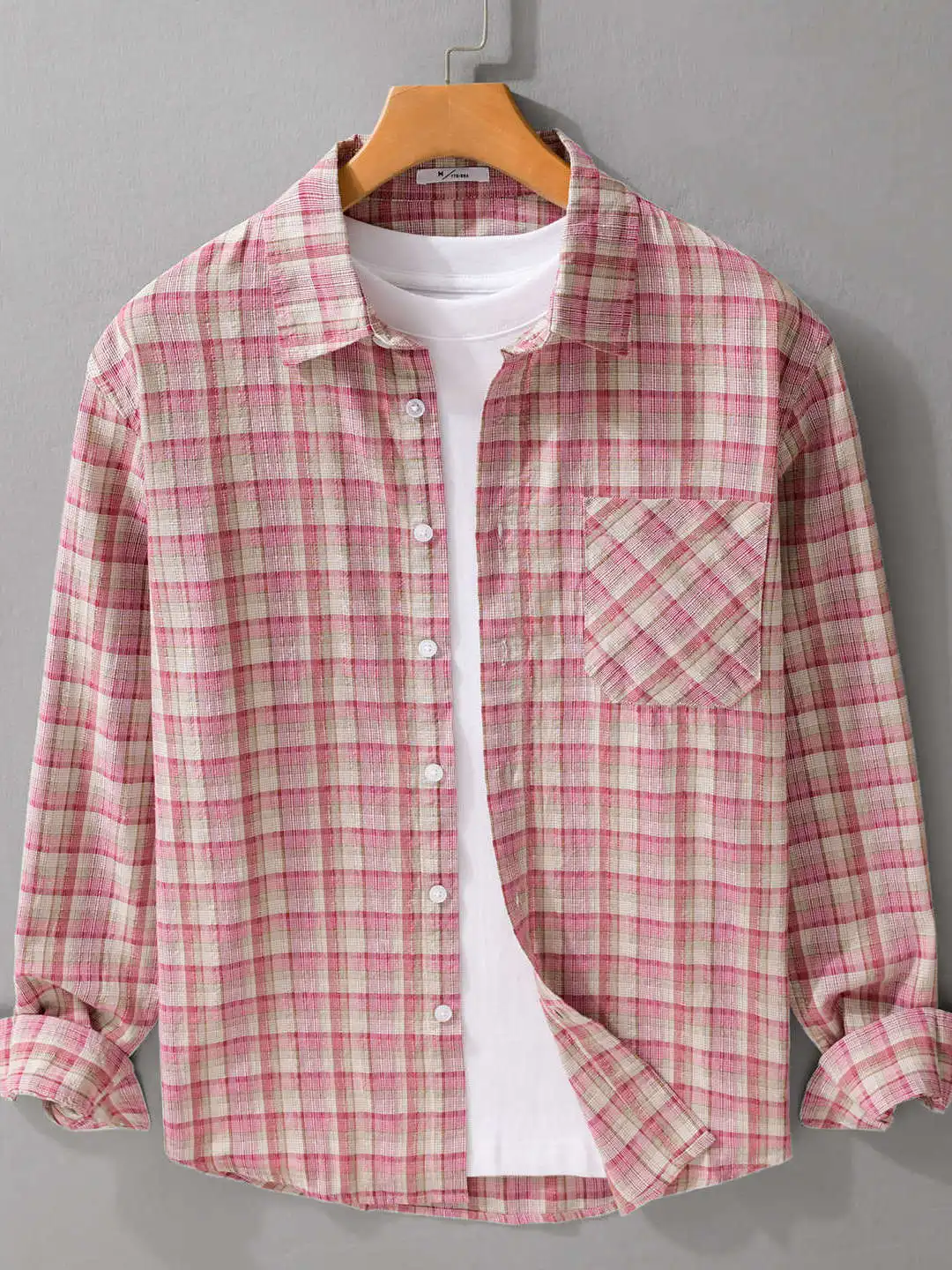 Pure Cotton Plaid Long Sleeve Shirt Men's Casual Style Breathable Comfortable Loose Fit Autumn New Arrival Button up Coat