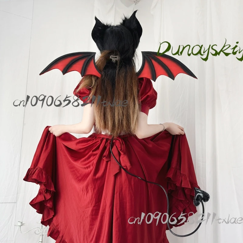 COS комиксы, выставка, аксессуары для выступлений на сцене, Jirai Kei kawaii, темные уши летучей мыши, обручи для волос, крылья, набор для Хэллоуина, косплей