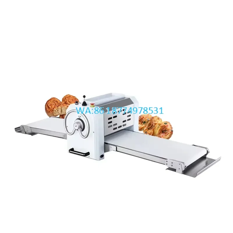 Wmwmnu 400mm Belt Width Desktop Dough Sheeter Commercial Table Top Reversible Bread Pizza Croissant Dough Roller