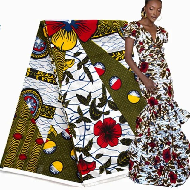 100% Cotton Ankara Wax Fabric Guaranteed Veritable African Pagne Wax Fabric Block Print Ghana Style Tissu For Women Dress Sewing