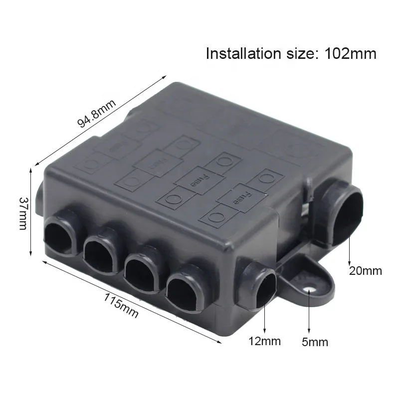 12v  24v 5ways Fuse Box with Bus Bar HEAVY DUTY Power Distribution Fuse Box Block Mega & Midi Fuses Holder