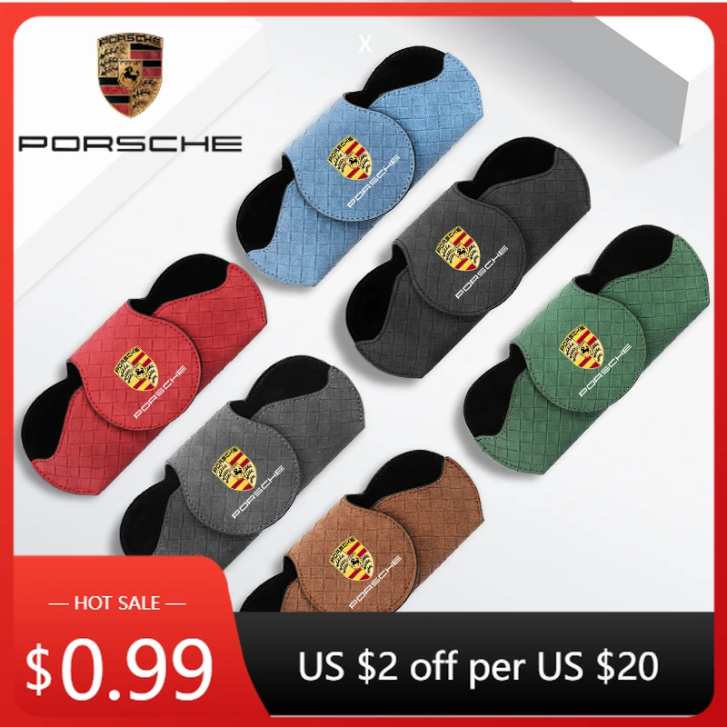 

Car Sticker For Porsche Cayman Cayenne 911 Macan Car Sun Visor Glasses Storage Box Sunglasses Holder Organizer For Porsche Pana