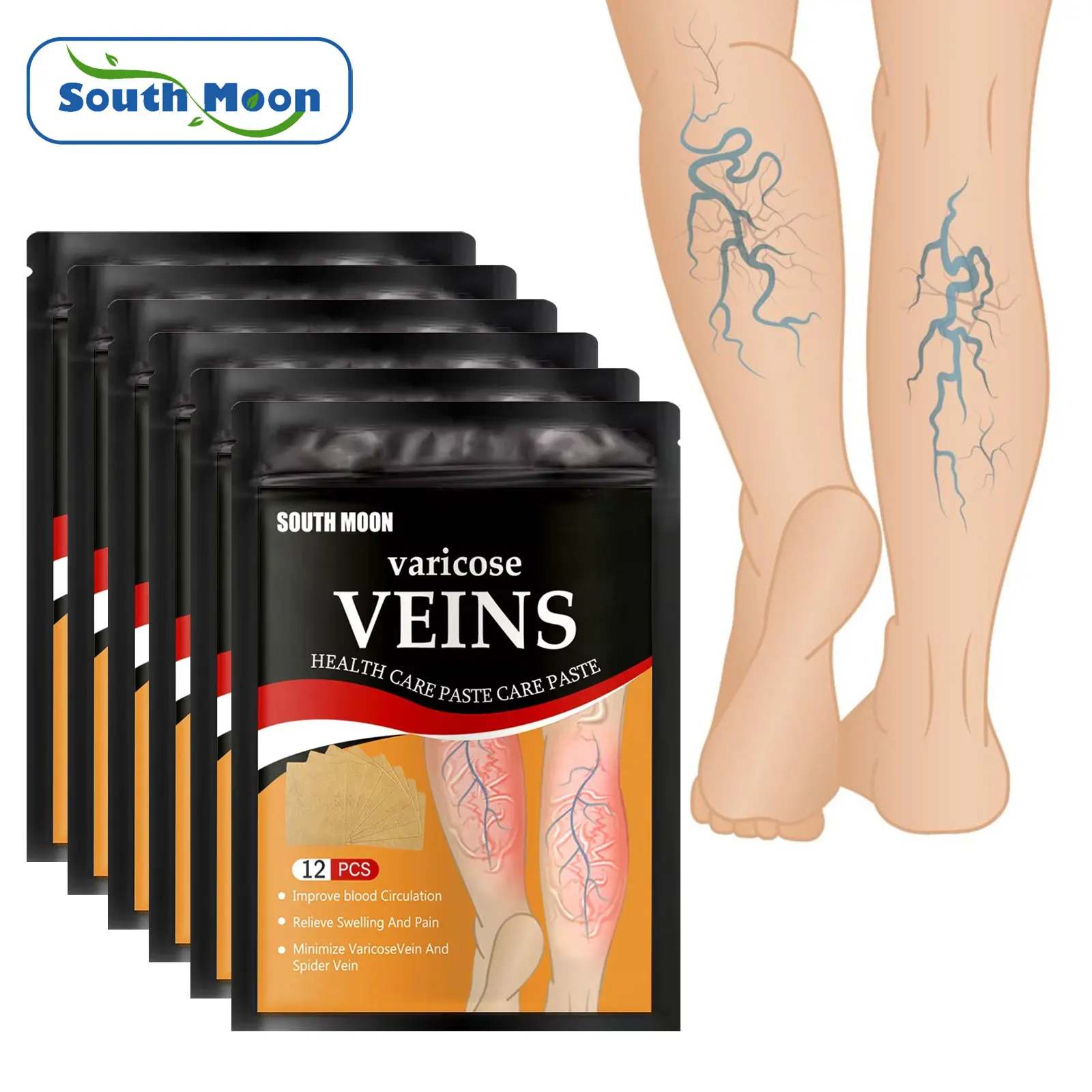 Varicose Veins Treatment Medical Patch Relieve Foot Varicose Blood Vessel Blockage Promote Metabolism Legs Sore Swelling Plaster