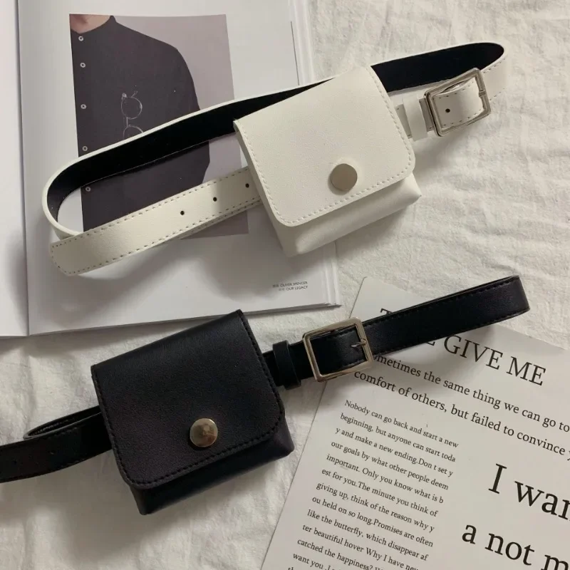 Women New Fashion Retro Belt Waist Bag Trendy Small Vintage Leather Bag Detachable