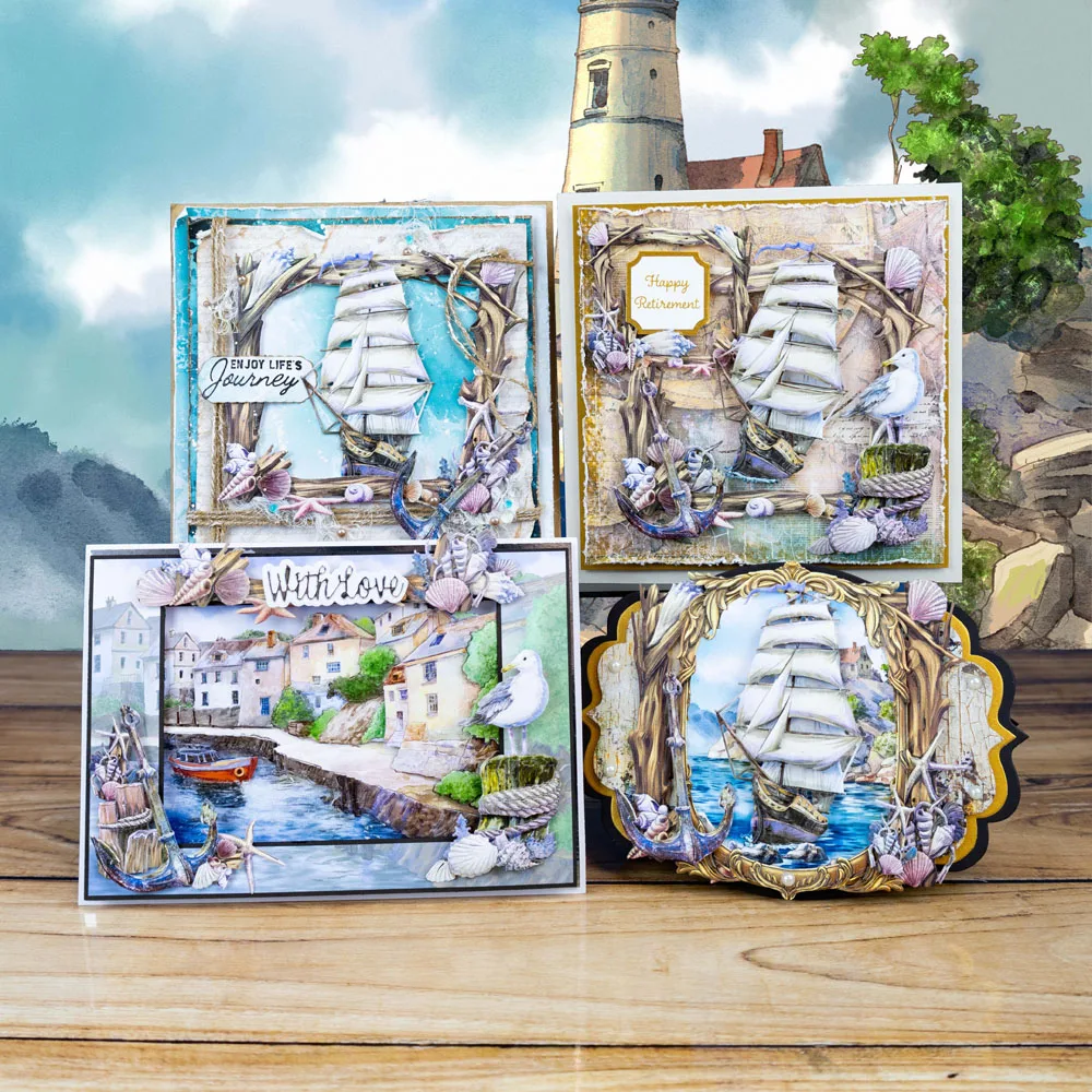 2025 Beyond Bay Driftwood Frame Harbour Voyage Beach Metal Cutting Dies Silicone Stamp Scrapbooking Stencil Photo Album Card DIY