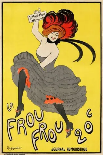 Le Frou Frou Advert Vintage Retro Style Metal sign plaque, dancing girl can can