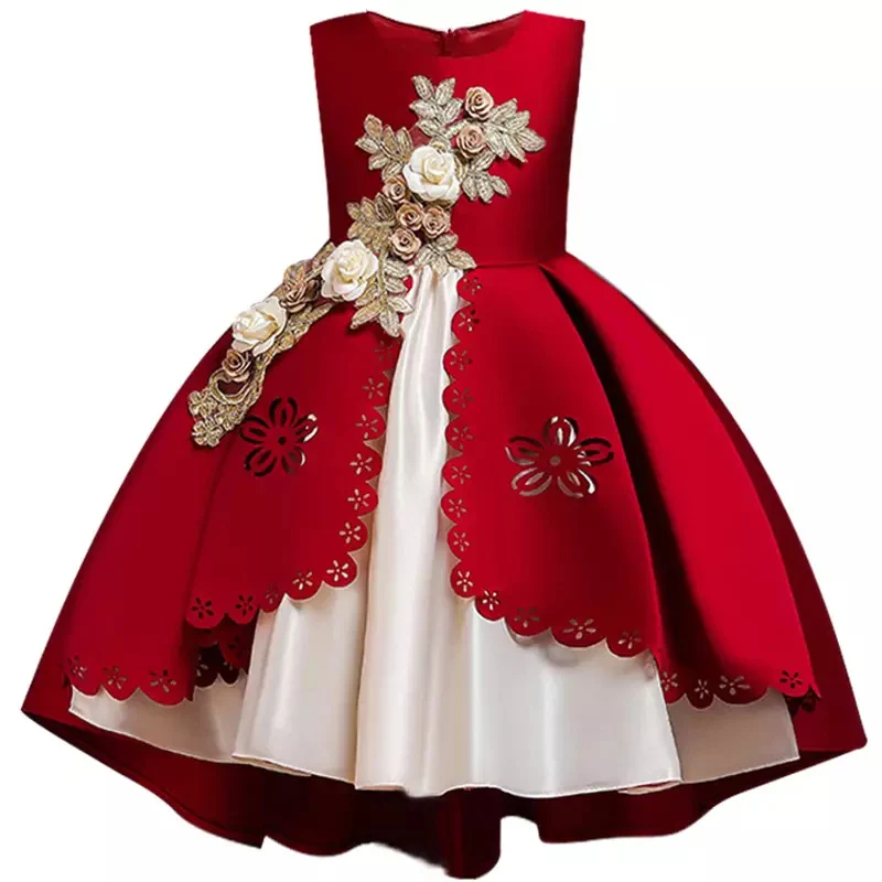 Christmas Kids Dresses For Girls Princess Dress Elegant Flower Girls Wedding Dress Children Evening Party Dress vestido infantil