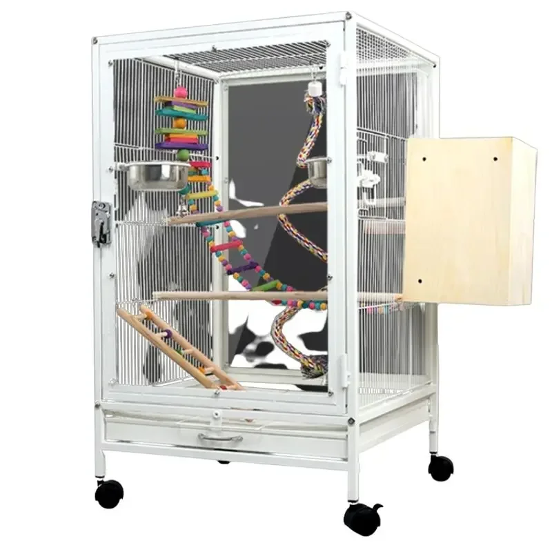 

Portable Portable Bird Cages Parrot House Budgie Acrylic Park Bird Cages Luxury Villa Breeding Jaula Pajaro Birds Supplie