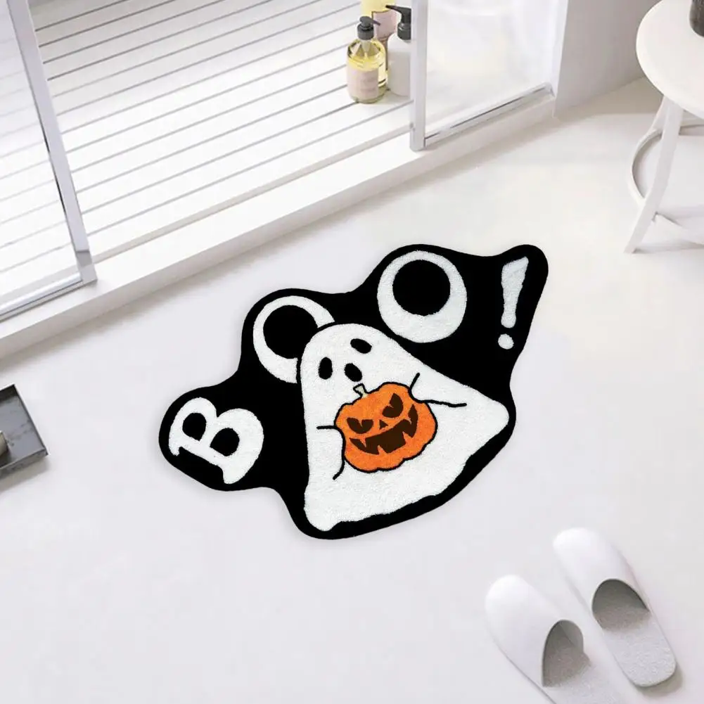 Water Absorbent Bath Mat Spooky Ghost Pumpkin Halloween Bathroom Rug Set Non-slip Water Absorbent Bath Mat for Shower for Home