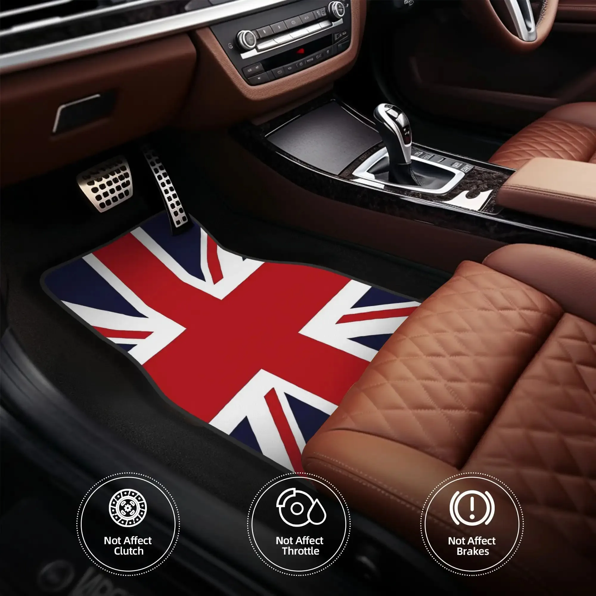 4pcs Union Jack Car Floor Mats, Durable, Fit For Cars, Ideal Gift, Vehicle Interior Mats, Playful Design, Durable Mats, Car Mats