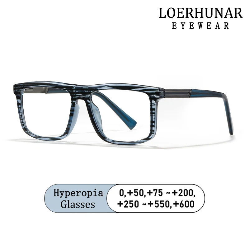 

Fashion Brand Design Oversized Square Frame Hyperopia Custom Eyewear Photochromic Anti Blue Light Computer Men Reading Glasses