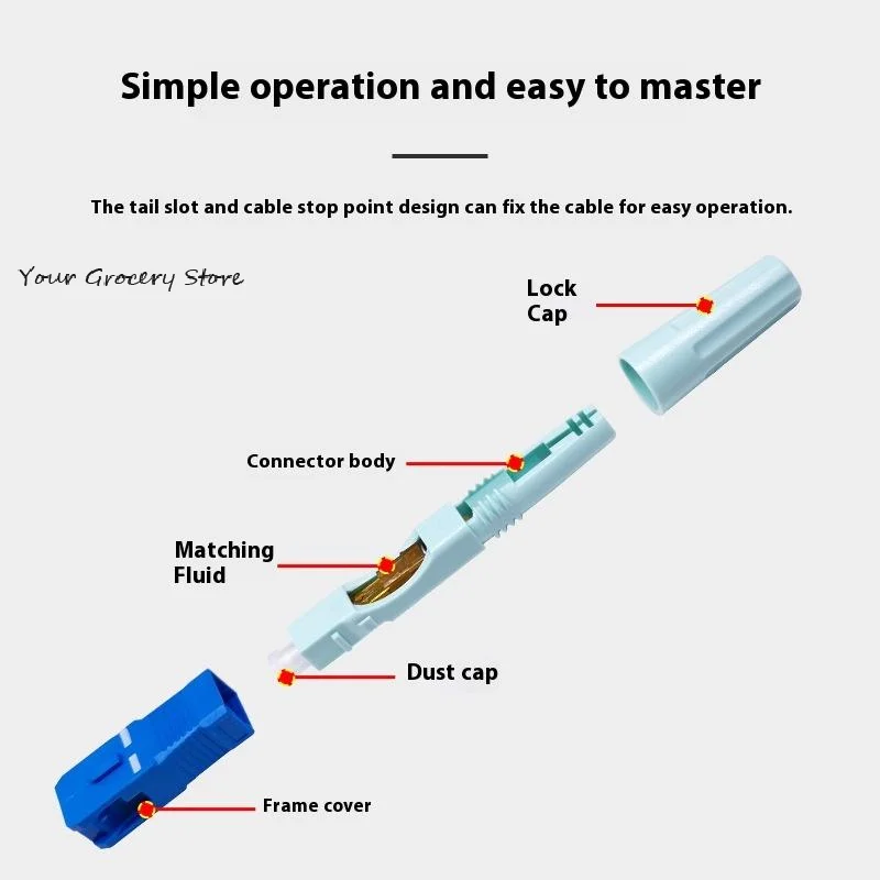 SCUPC/APC Optical Fiber Quick Connector Fiber Optic Cold Splicing FTTH Tool Fiber Cold Connection Field Assembly Fast Connector