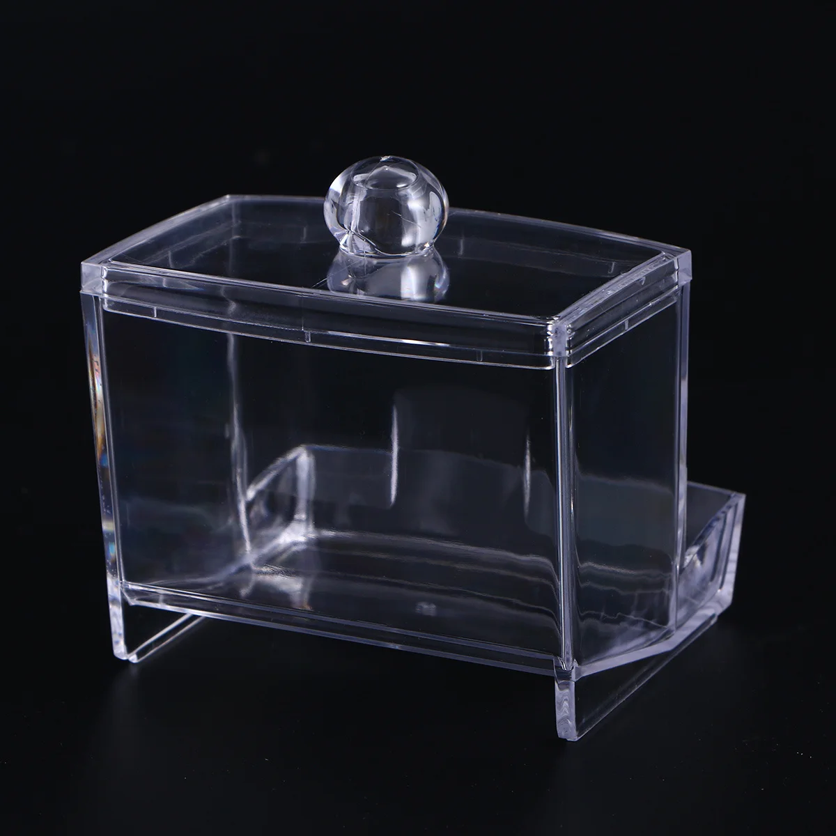 

2Pcs Clear Storage Containers Transparent Cotton Swab Organizer Canisters Makeup Holder Desktop Pen Organizer Container