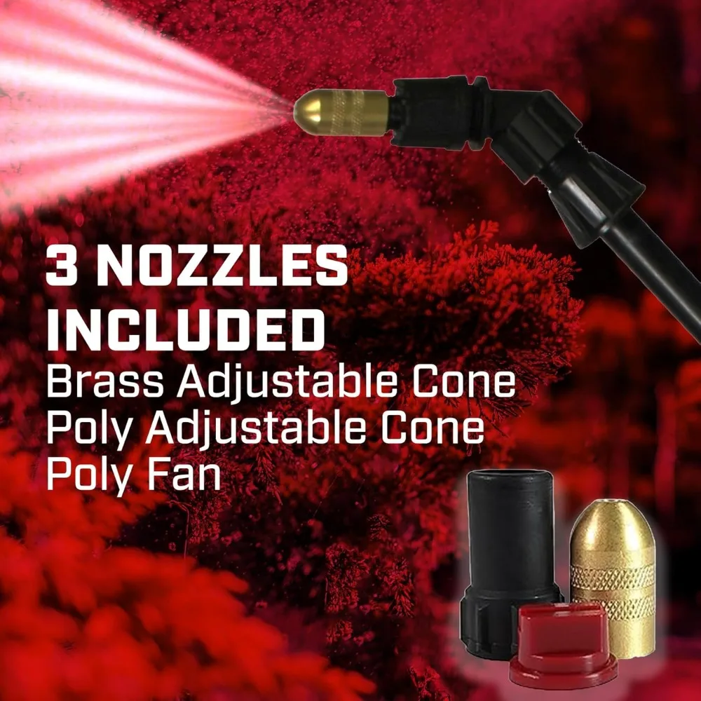 Chapin 26021XP Профессиональный сверхмощный компрессионный распылитель на 2 галлона в американском стиле с 3 насадками — латунь, снятие давления