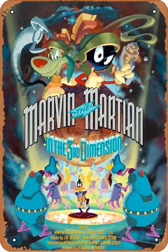 Marvin the Martian in the Third Dimension Movie Poster Home Wall Art Decoration Retro Metal Tin Sign 8x12 inch