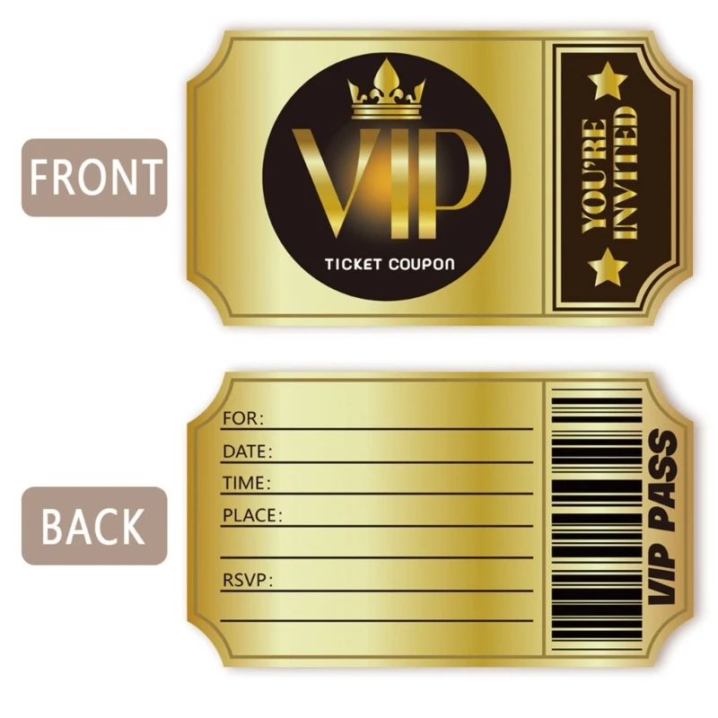 書き込み可能なVIP招待状カード 100枚 6x3.5インチ 両面誕生日招待状