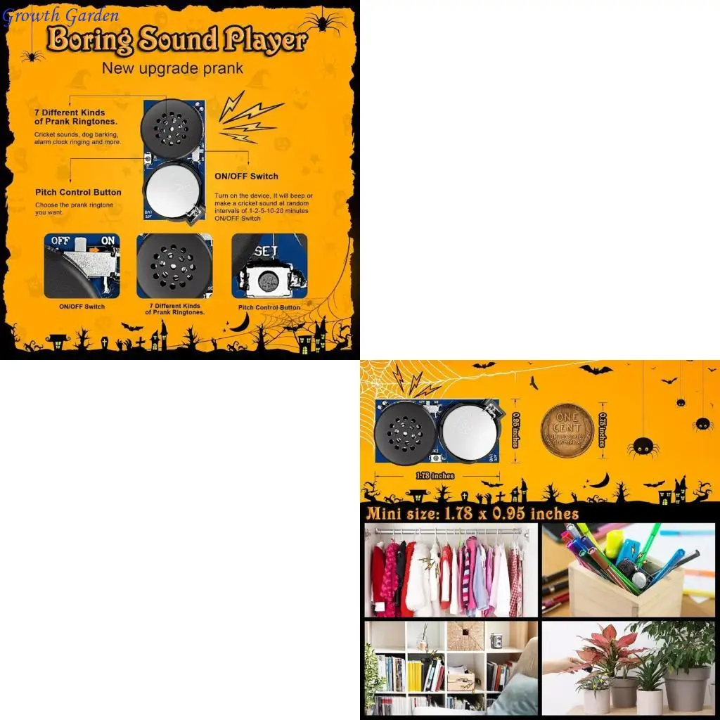 

Practical Joke Sound Machine With Cricket Chirp Barks Invisible Office Prank Toy E65D