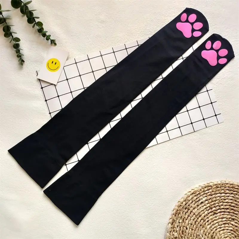 Long Sock Womens Over Above Knee Socks Thigh High Stockings Kitten Claw Cat Paw Pad pink 3D Cosplay Harajuku Y2k female Sox