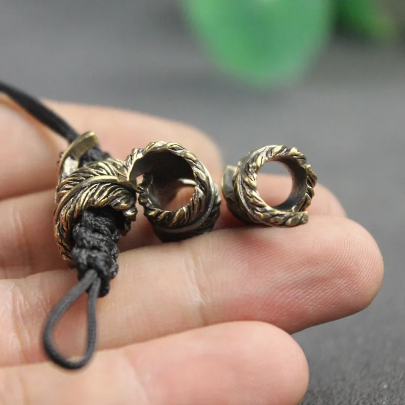 Plume Brass Knife Beads EDC Outdoor DIY Paracord Woven Bracelet Accessories Lanyard Pendants Umbrella Rope Flashlight Hangings - view 4