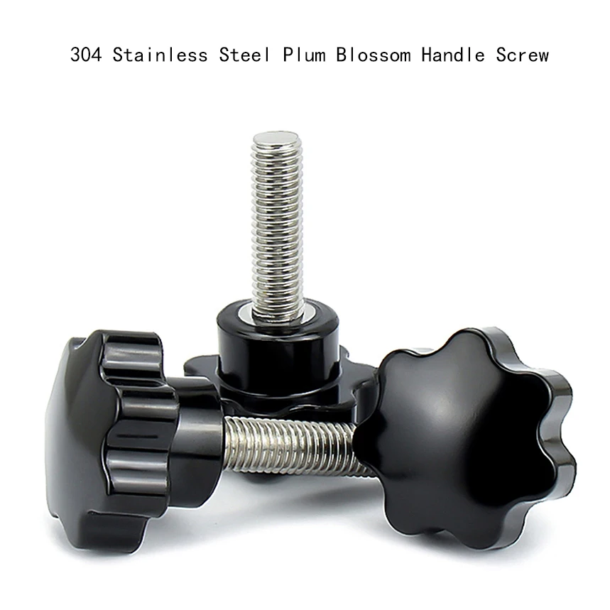 304 Stainless Steel Plum Blossom Handle Screw Star Shaped Handle Plastic Bakelite Hand Twist Knob Screw