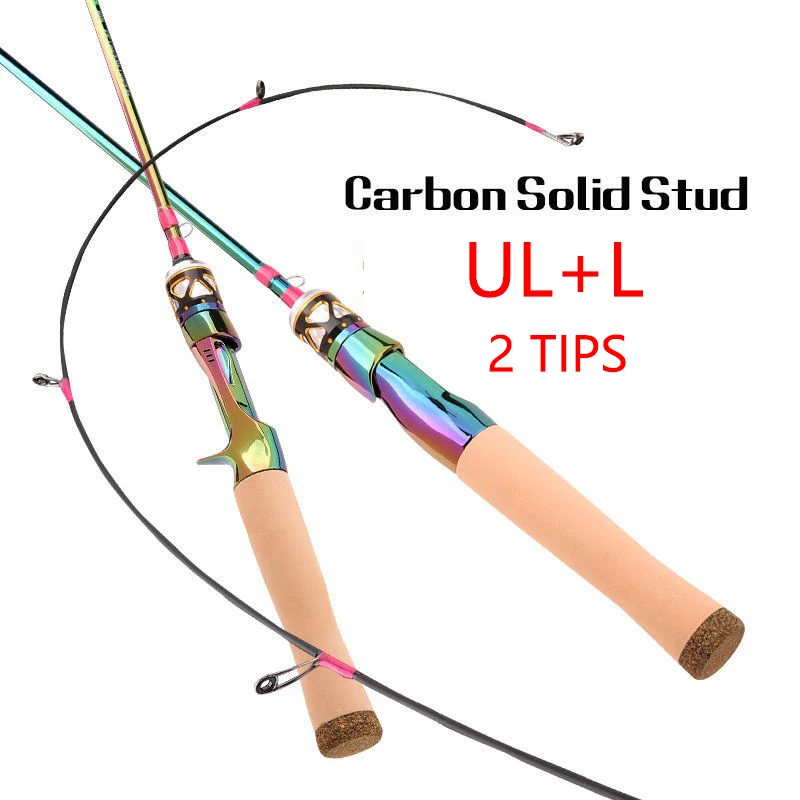 

Color Carbon Solid Tip Fishing Lure Rods 1/2 Tips Spinning Casting Rod Pole Super Soft UL L Tip Fishing Tackle Bait Weight 2-8g