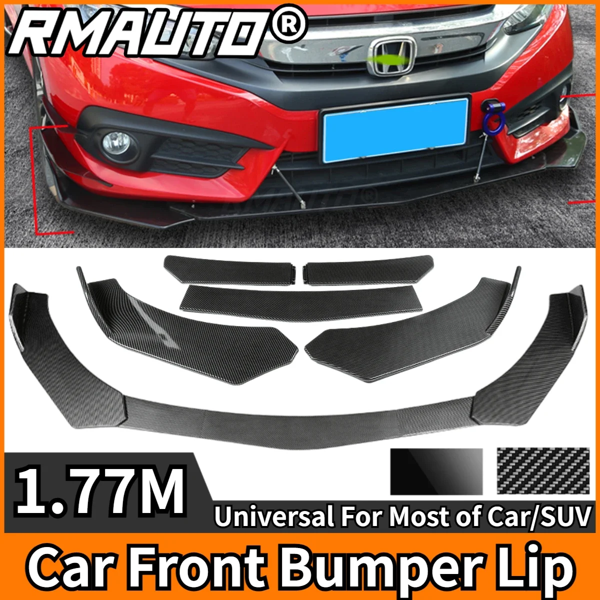 

5Pcs Universal Car Front Bumper Lip Splitter Diffuser Bumper Guard For KIA For Hyundai For BMW For Subaru For Honda Body Kit