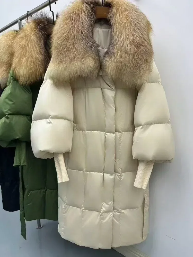 Jaqueta de pele de realidade feminina novo inverno real casaco de pele de raposa feminina com capuz à prova dwaterproof água parkas brilhante branco ganso para baixo jaqueta outwear