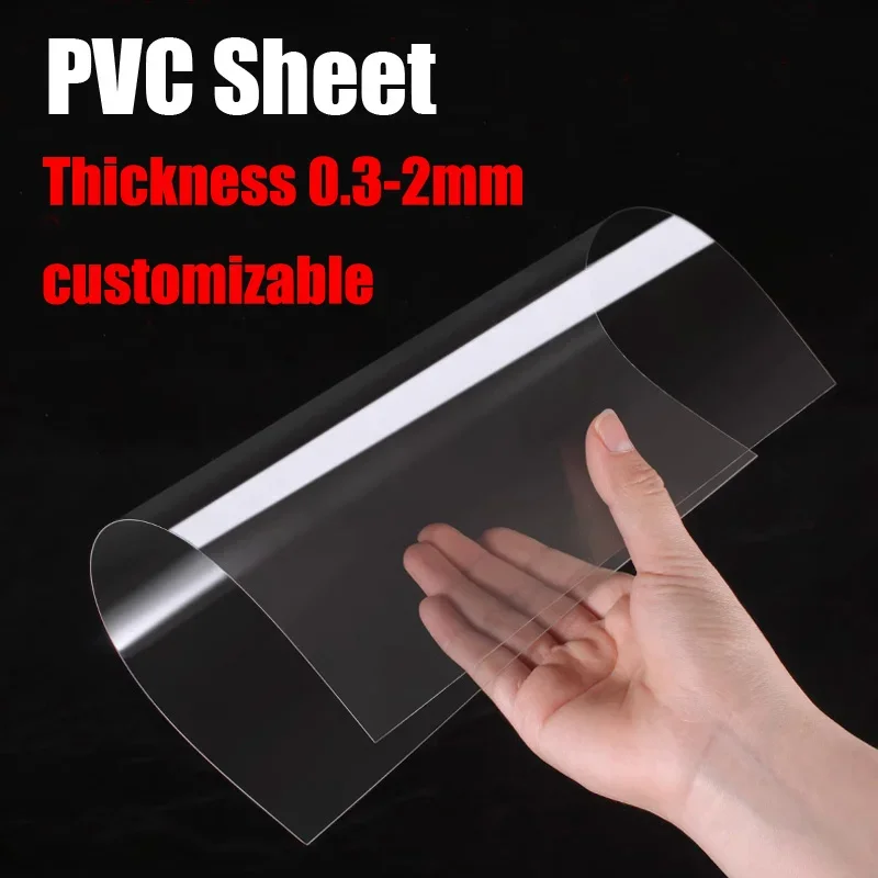 High Transparent PVC Plate Clear Plastic Sheet DIY Handmade Model Material Processing Accessories Thickness 0.3-2mm customizable