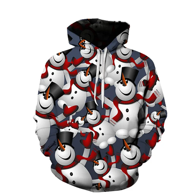 

Xmas 3D Printed Christmas 2024 Snowman Hoodies For Men's Sweatshirt Casual Fashion Y2K New Year Pullover Clothes Men Clothing