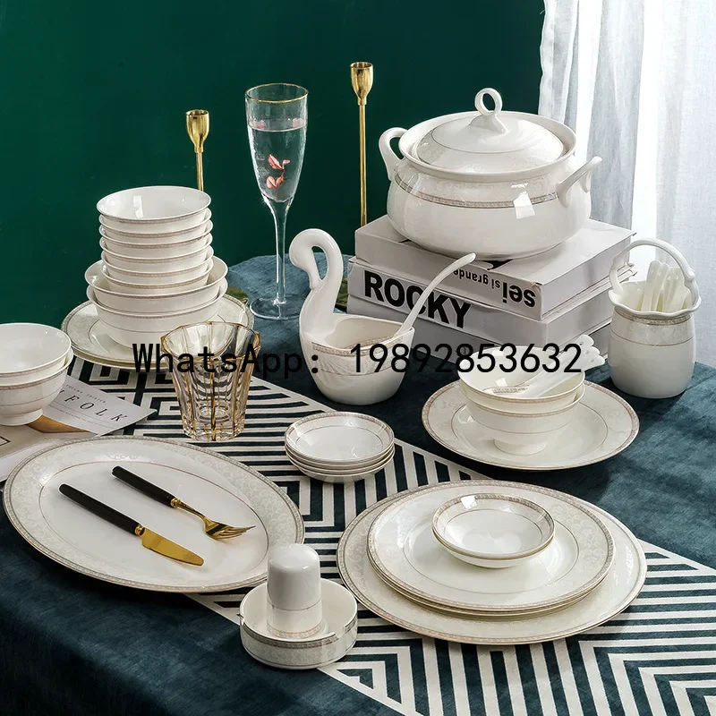 

x-14-1 dinnerware set - bowls, plates, and dish combination - corporate gift ceramic bowl and chopstick set - practical gift