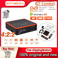 GTMEDIA GT Combo DVB-S2X-T2/C ISDBT ATSC-C(J.83B) Combo Decoder 4K Satellite TV Receiver Android 9.0 Smart TV Box CA Card CCam