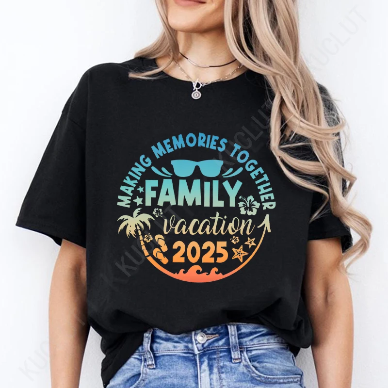 Family Vacation 2025 Unisex T-shirts Making Memories Together Cruise Trip Shirt Squad Group Matching Clothes Vacay Mode Kids Tee