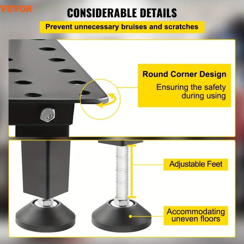 1-Set Heavy-Duty Mobile Welding Workbench Table - Soldering & Brazing Equipment for Professional Use with Adjustable Height