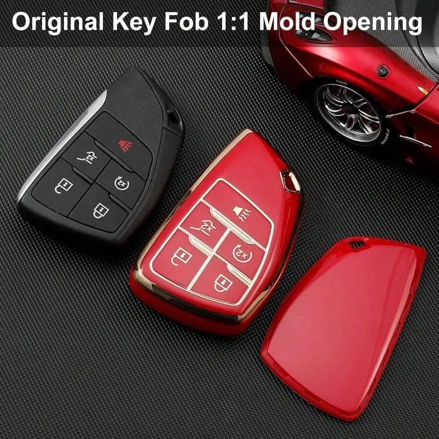 DOLLEN Soft TPU Key Fob Cover Fit For 2021-2025 2026 GMC Yukon For Chevy Sierado Tahoe Buick Full Protection Remote Key Case Wit view 4