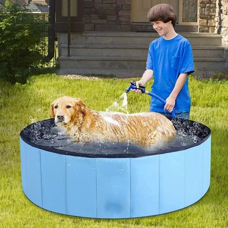 Foldable Dog Swimming Pool Pet Dog Bathing Tub Pool for Dogs Pet Indoor Outdoor Summer Cool Bath Wash Bathtub Pet Out Cooling