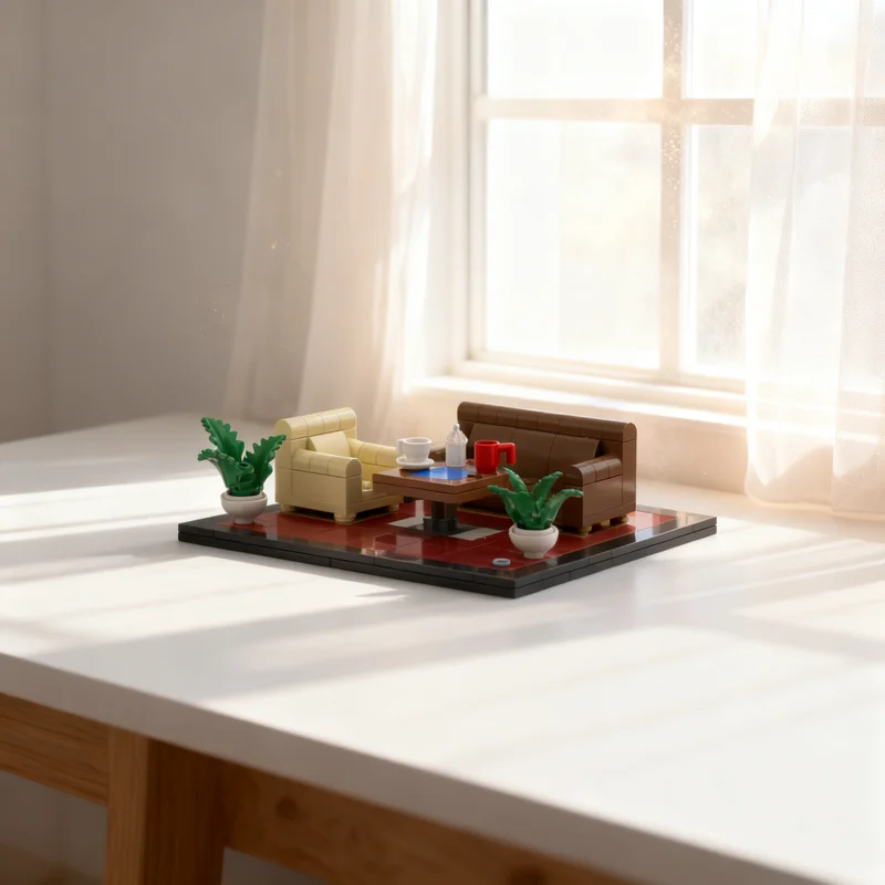 

192pcs MOC A Living Room Books Ideas Model Building Blocks DIY Gift Creative Collectible Display Decor Premium Adult Kids Desk