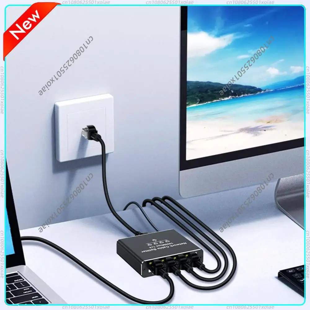 

1 To 4 Gigabit Ethernet Splitter with USB Power Cable 1000Mbps Internet Splitter Adapter High Speed for Cat5/5e/6/7/8 Cable
