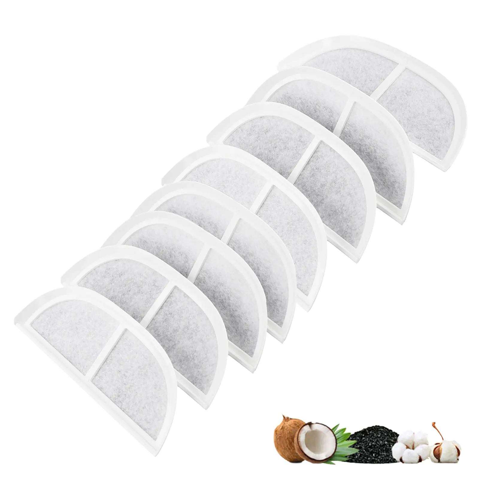 8Pcs Pet- Water Fountain Filter Replacement For Eufy Pet- Water Fountain For Dogs And Cats Triple-Filtration System Water Filter
