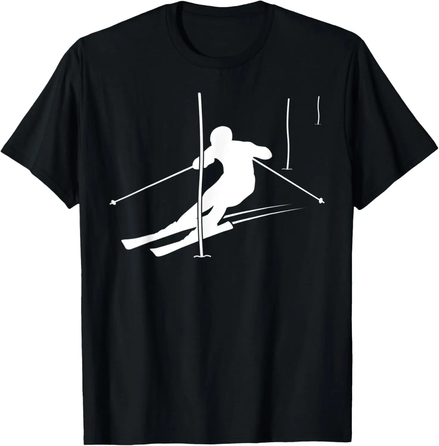 Alpine ski racing, racing runner, ski slope, slalom course skier T-Shirt