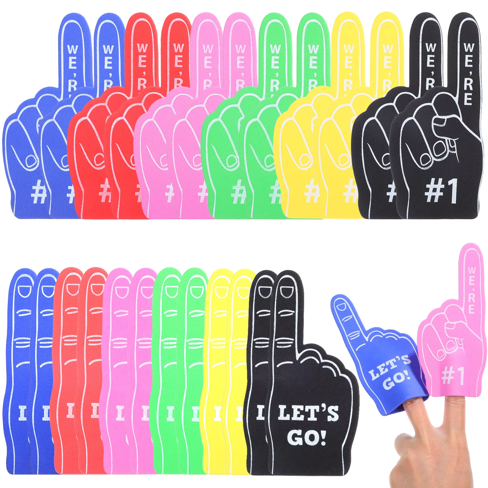 24 Pcs Foam Finger Cots Hands Cheer Cheerleading Prop Foams For Sports Party Supply Giant