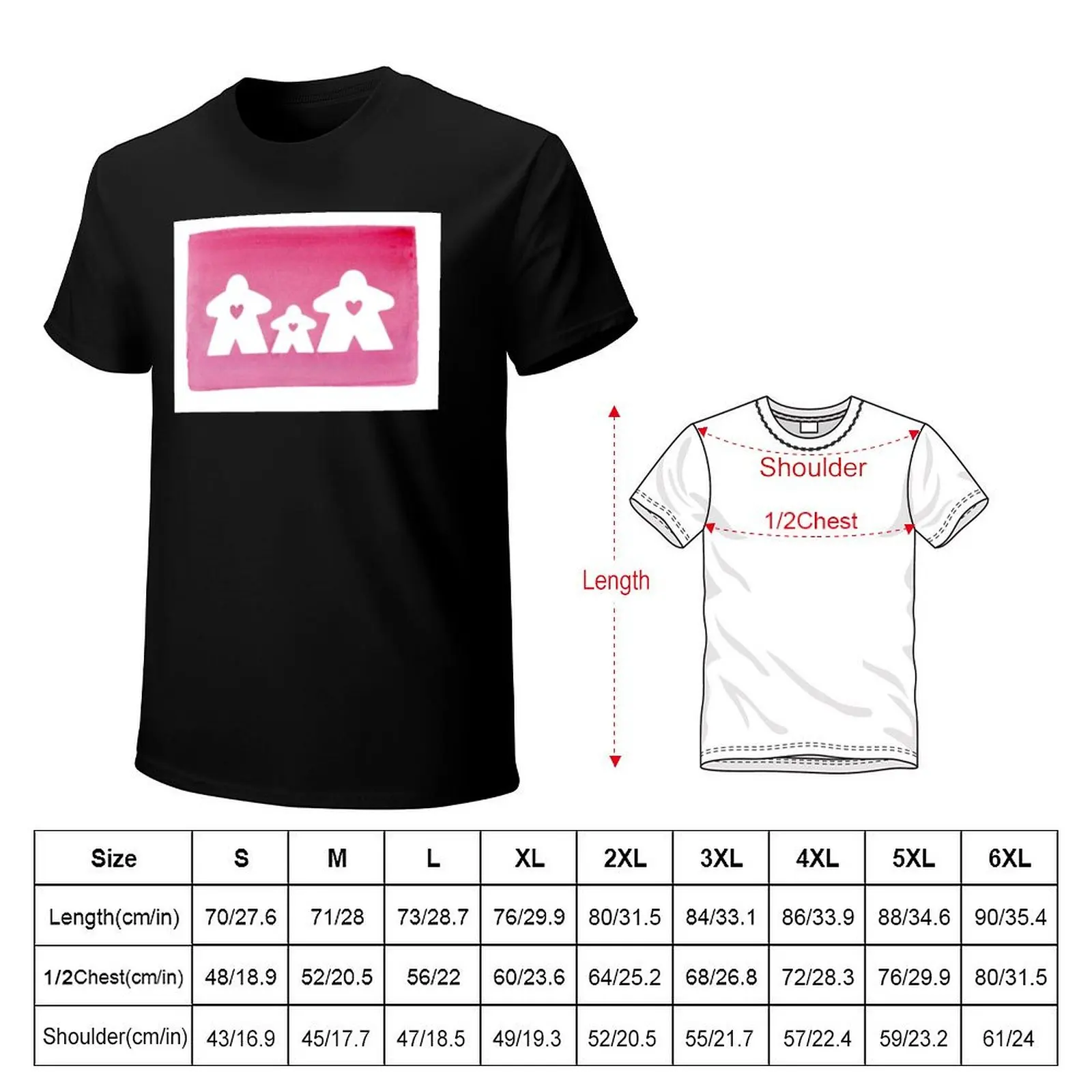 Pink Gamer Meeple Family T-Shirt man t shirt cotton high quality T-Shirt