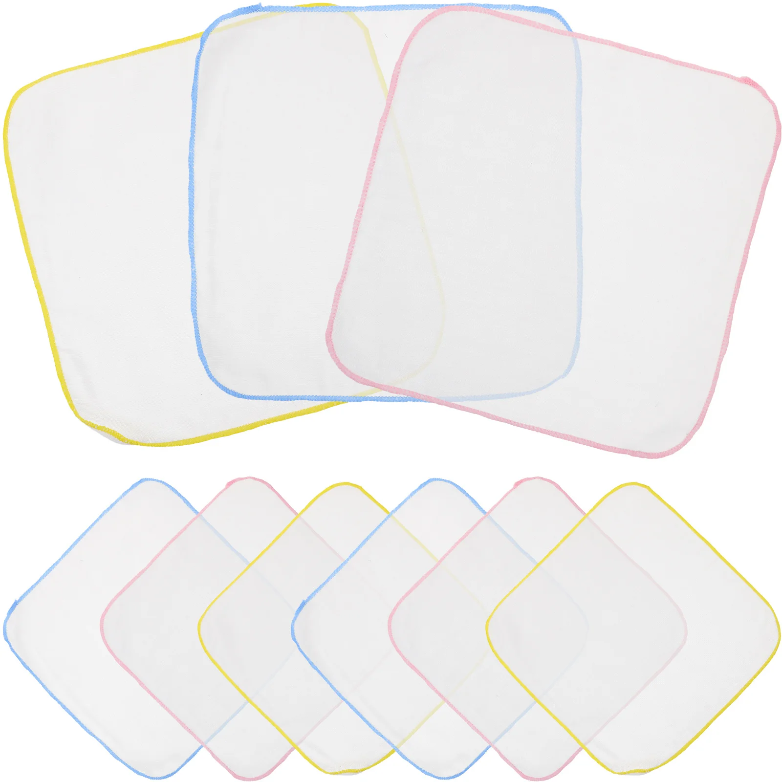 

9Pcs 25x25cm Cotton Baby Burp Towel Square Kerchief Pink Blue Yellow Durable Unisex Drooling Protection Gift Small Towel