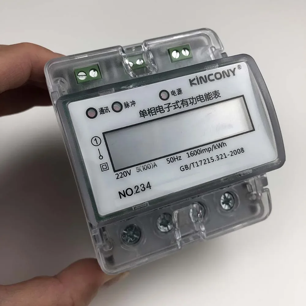 KinCony 4P مرحلة واحدة AC220V 100A مقياس الطاقة RS485 Modbus RUT DIN تثبيت السكك الحديدية #2