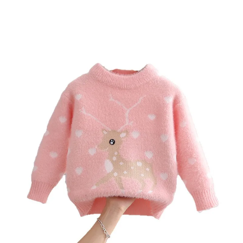 سترة محبوكة للفتيات لخريف وشتاء 2025 بلوزات بأكمام طويلة ورقبة مستديرة بلوفر مريح موضة جديدة ملابس أطفال #6