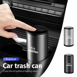 Car Alloy Trash Bin Rubbish Can Garbage Container Cup Holder For Mazda Atenza Demio CX3 CX5 CX7 CX30 MX3 MX5 Speed MPE MS