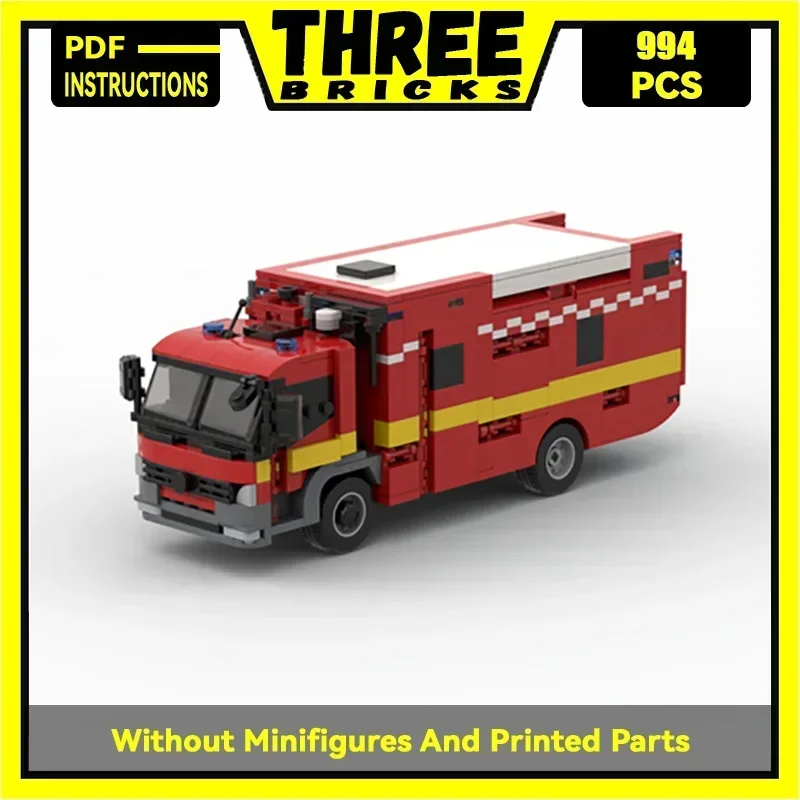 Moc Building Bricks Car Model London Fire Brigade - Command Unit Technology Modular Blocks Gift Christmas Toys DIY Sets Assembly