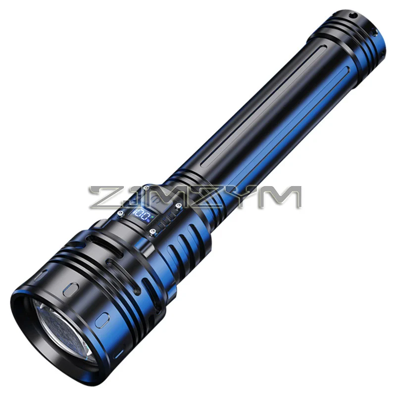 Powerful LED Flashlight Bright Spotlight Long Range Zoomable Lantern Emergency Torch Outdoor Lamp Power Display