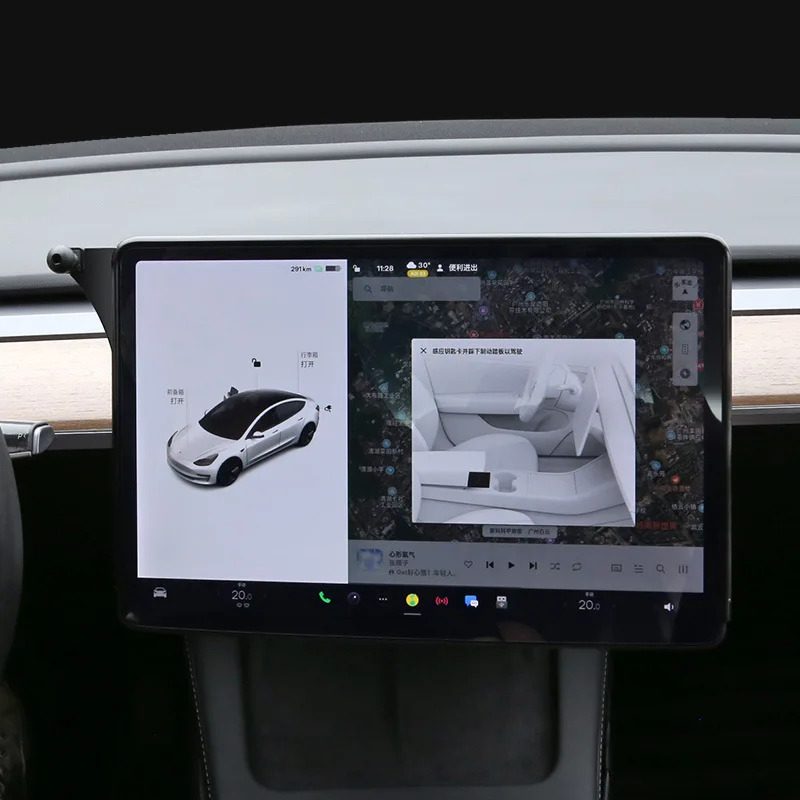 New Central Control Screen Base Holder for Tesla Model 3 Model Y Juniper 2019-2025 Up Mobile Phone Bracket Storage Box Stand